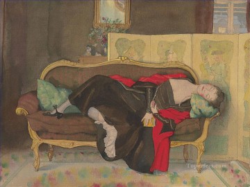 ディバンに横たわる女性 コンスタンチン・ソモフ Oil Paintings